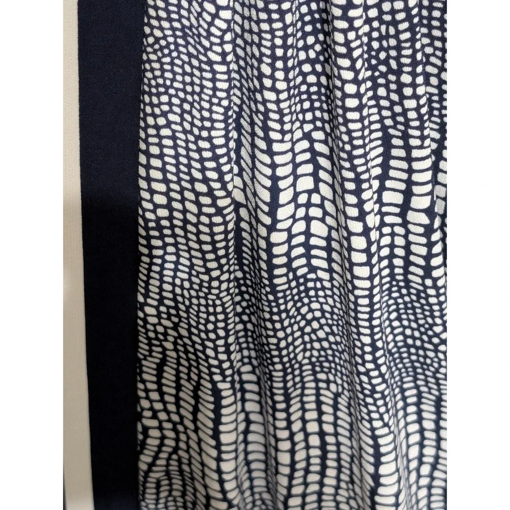 Michael Kors Womens XS Halter Top Navy White Geometric Snakeskin Print Blouse